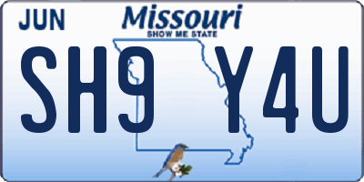 MO license plate SH9Y4U