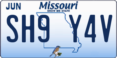 MO license plate SH9Y4V