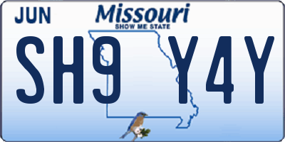 MO license plate SH9Y4Y