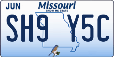 MO license plate SH9Y5C