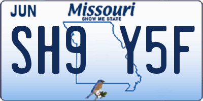 MO license plate SH9Y5F