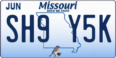 MO license plate SH9Y5K