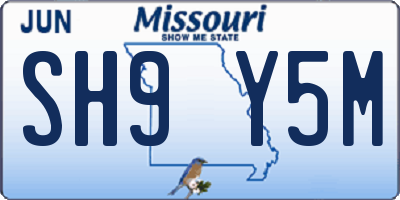 MO license plate SH9Y5M