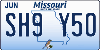 MO license plate SH9Y5O