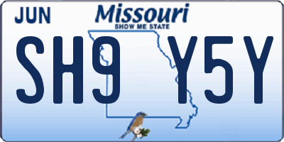 MO license plate SH9Y5Y