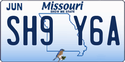 MO license plate SH9Y6A