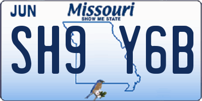 MO license plate SH9Y6B