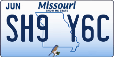 MO license plate SH9Y6C