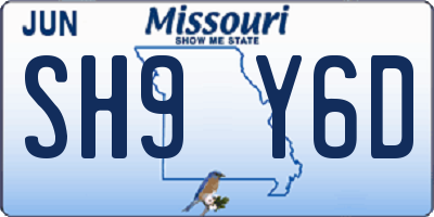 MO license plate SH9Y6D