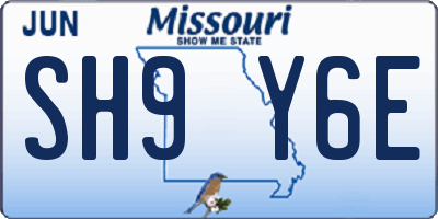 MO license plate SH9Y6E