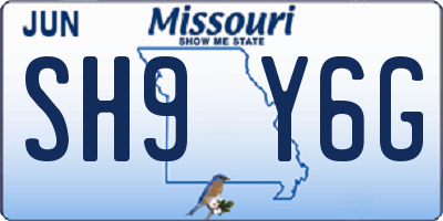 MO license plate SH9Y6G