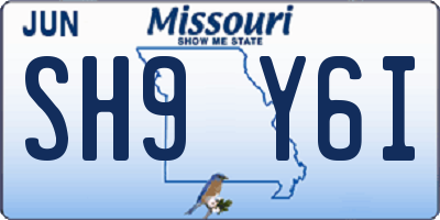 MO license plate SH9Y6I