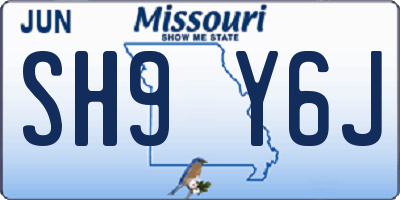 MO license plate SH9Y6J
