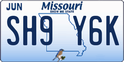 MO license plate SH9Y6K