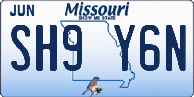MO license plate SH9Y6N