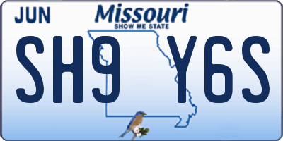 MO license plate SH9Y6S