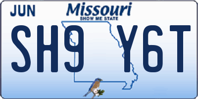MO license plate SH9Y6T