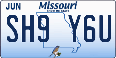 MO license plate SH9Y6U