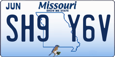 MO license plate SH9Y6V
