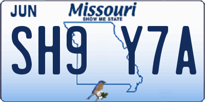 MO license plate SH9Y7A