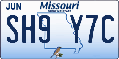MO license plate SH9Y7C