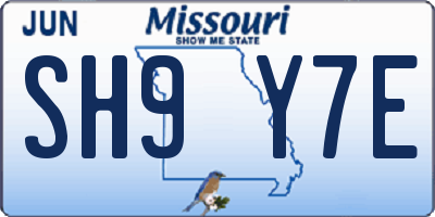 MO license plate SH9Y7E