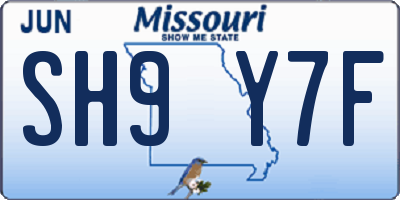 MO license plate SH9Y7F