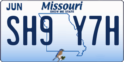 MO license plate SH9Y7H