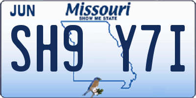 MO license plate SH9Y7I