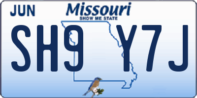 MO license plate SH9Y7J