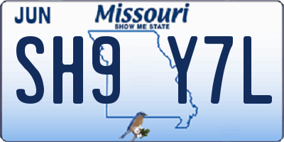 MO license plate SH9Y7L