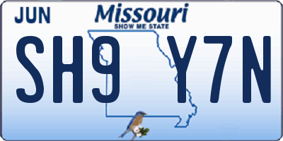 MO license plate SH9Y7N