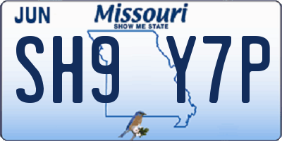 MO license plate SH9Y7P
