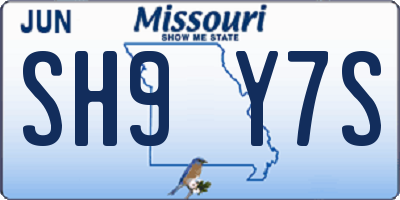 MO license plate SH9Y7S