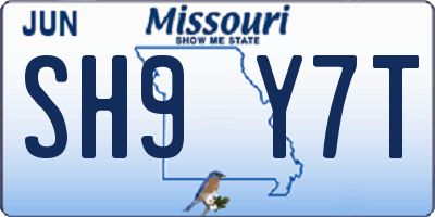 MO license plate SH9Y7T