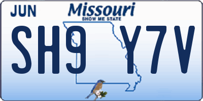 MO license plate SH9Y7V