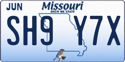 MO license plate SH9Y7X