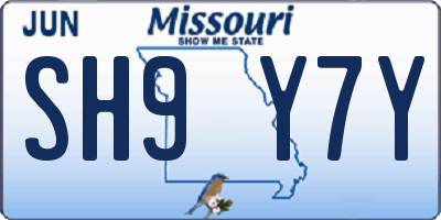 MO license plate SH9Y7Y
