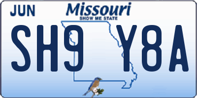 MO license plate SH9Y8A
