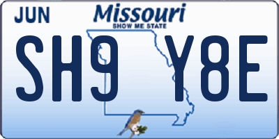 MO license plate SH9Y8E