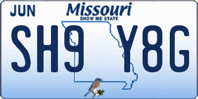 MO license plate SH9Y8G