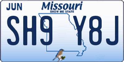 MO license plate SH9Y8J