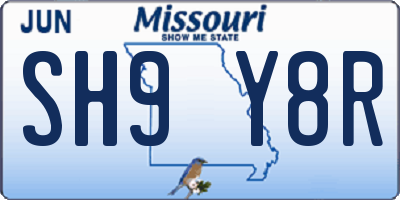 MO license plate SH9Y8R