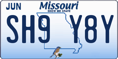 MO license plate SH9Y8Y