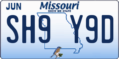 MO license plate SH9Y9D