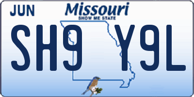 MO license plate SH9Y9L