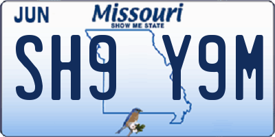 MO license plate SH9Y9M