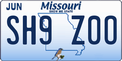 MO license plate SH9Z0O