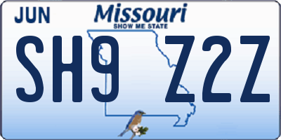 MO license plate SH9Z2Z