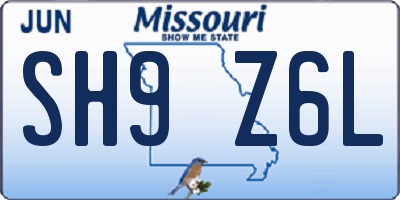 MO license plate SH9Z6L